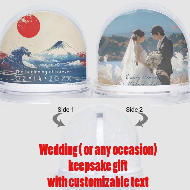 Boda mantener la armonía japonesa con Fuji (Wedding keepsake Japonesque Harmony with Fuji Snow Globe)
