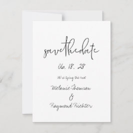 Boda manuscrita Guardar La Tarjeta De Fecha