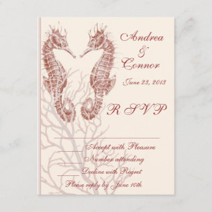 Boda marrón en la playa de caballitos de mar RSVP