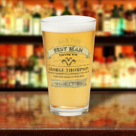 Boda Mejor Hombre Vintage Clásico Vidrio Simple