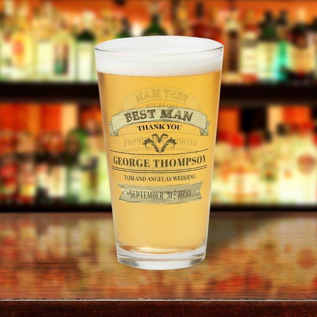 Boda Mejor Hombre Vintage Clásico Vidrio Simple (Subido por el creador)