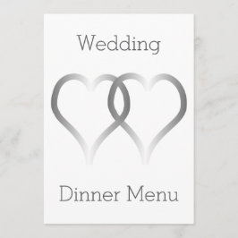Boda Menú Corazones Plateados