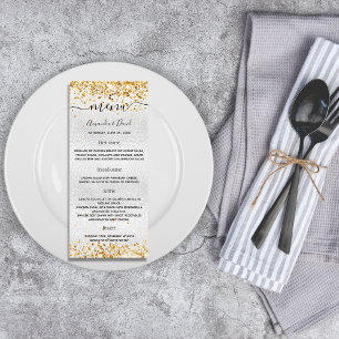Boda Menú oro plateado