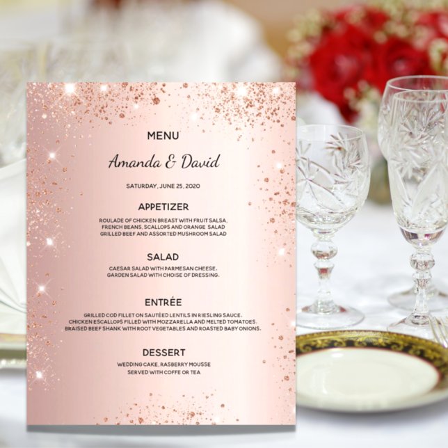 Boda Menú rosa oro (Subido por el creador)