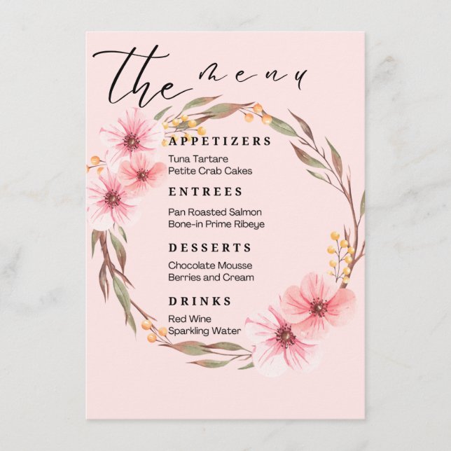 Boda Menus (Anverso)