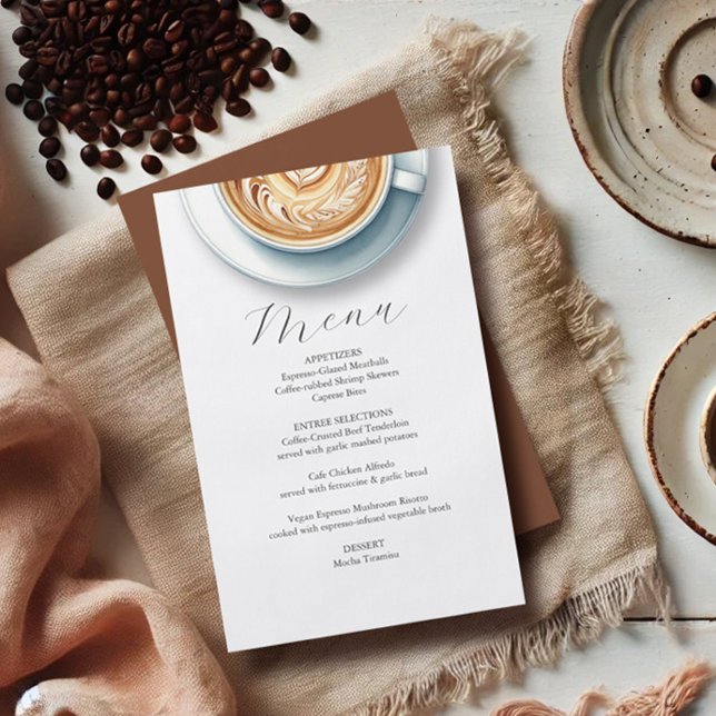 Boda Menus El amor es preparar presupuesto (Love is brewing bridal shower theme coffee menu by Do Tell A Belle)
