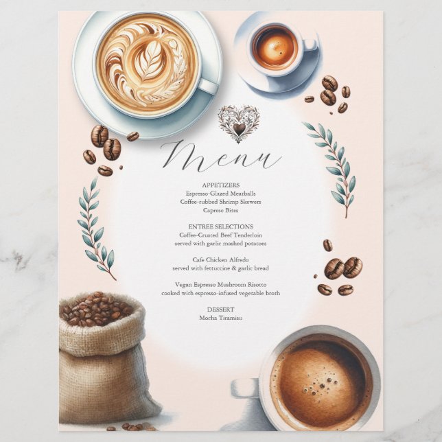 Boda Menus El amor es preparar presupuesto (Frente)