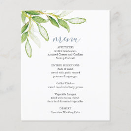 Boda Menus Elegante vegetación botánica