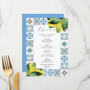 Boda Menus Italiano Amalfi Tile Tema