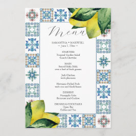 Boda Menus Italiano Amalfi Tile Tema