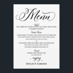 Boda Menus | Tipografía moderna de lujo (negro)<br><div class="desc">Este moderno diseño de tipografía y caligrafía de la realeza incluye la palabra "Menú" en la parte superior en un texto negro lujosamente elegante que se adapta a un boda real. El color del diseño está definido en negro, pero puede cambiarlo a cualquier cosa que desee cambiando el color de...</div>