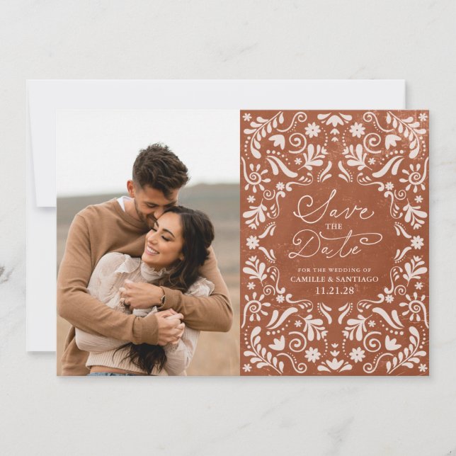 Boda mexicana de terracota salva la tarjeta postal (Anverso)
