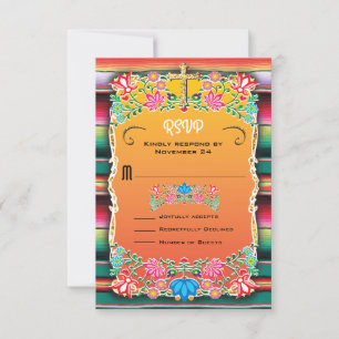 Boda mexicano Rug y Floral RSVP