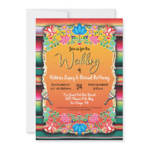 Boda mexicano Rug y invitación floral