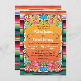 Boda mexicano Rug y invitación floral