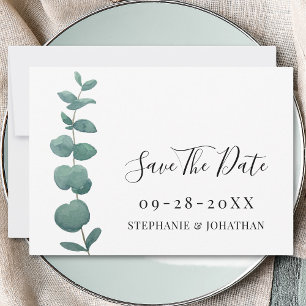 Boda Mínima De Eucalyptus Guardar La Tarjeta De Fe
