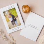 Boda Mínima Guardar La Tarjeta De Fotos De Fecha<br><div class="desc">Un mínimo de guardar la tarjeta de foto de fecha. Esta tarjeta de invitación boda presenta un texto mínimo simple con una foto. La foto es sólo para fines de colocación y puede ser reemplazada por cualquier foto de su elección. Se puede personalizar todo el texto de la parte delantera...</div>