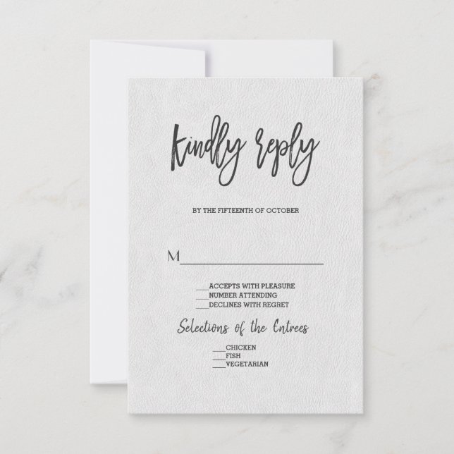 Boda Minimal Moderna con RSVP de Letra a Mano (Anverso)