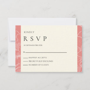 Boda Minimalista Botánica de Coral Rosa RSVP