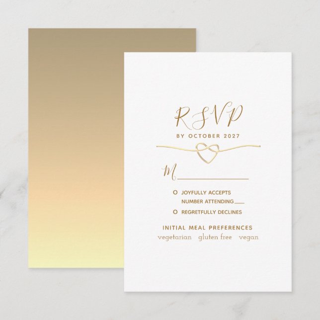 Boda minimalista de elección de menú (Anverso / Reverso)