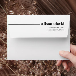 Boda minimalista de tipografía de moda blanca y ne