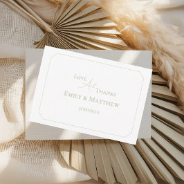 Boda minimalista Gracias Tarjeta Con Código QR