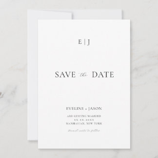 Boda minimalista moderna Guardar la invitación de