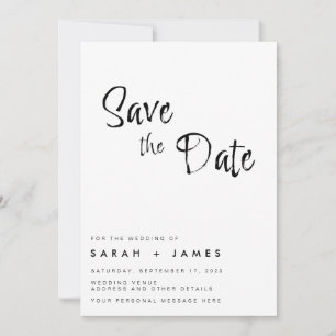 Boda Minimalista moderna Guardar la invitación de