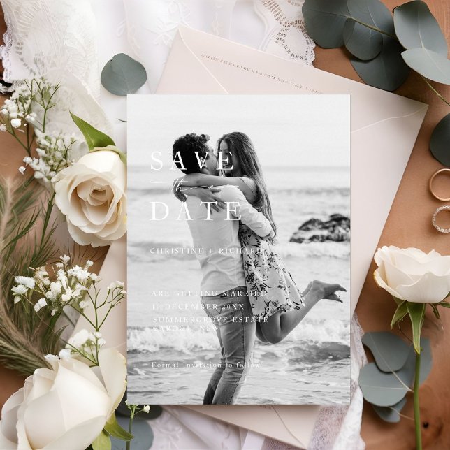 Boda minimalista moderna salva la fecha (Subido por el creador)