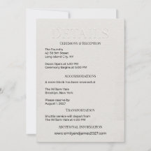 Boda Minimalista Moderna Tarjeta de DETALLES