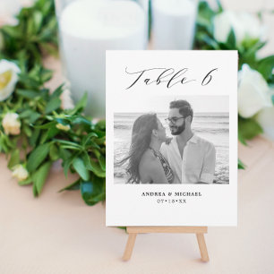 Boda minimalista Tabla 6 Número y tarjeta de imáge
