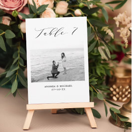 Boda minimalista Tabla 7 Número y tarjeta de imáge