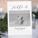 Boda minimalista Tabla 8 Número y tarjeta de imáge<br><div class="desc">Una forma diferente de mostrar los números de la tabla boda. Diseñado para coincidir con la colección "Boda Essentials - Classic". Esta plantilla incluye 1 imagen que podría ser cuando usted era niño o como pareja, tabla 8 en. tipografía clásica elegante de escritura, nombres de pareja y fecha boda. Obtener...</div>