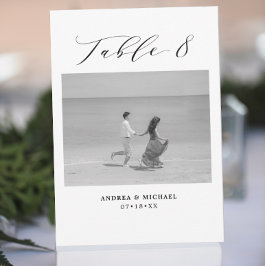 Boda minimalista Tabla 8 Número y tarjeta de imáge