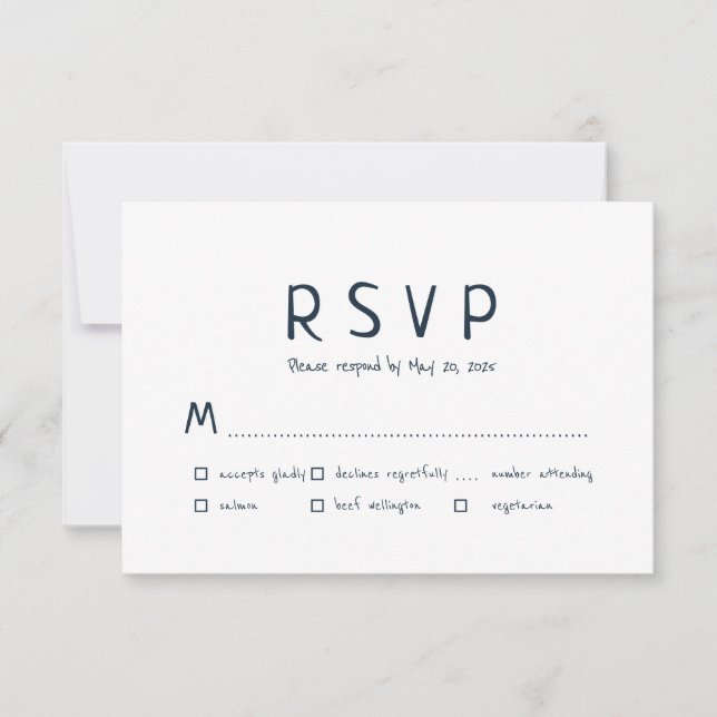 Boda minimalista y moderna RSVP (Anverso)