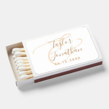 Boda mínimo de Moda blanca y dorada personalizada