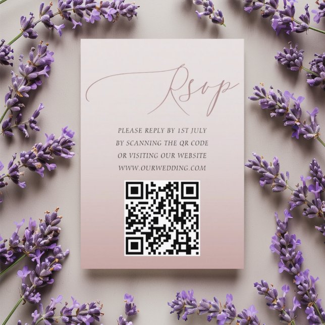 Boda mínimo de QR Code Rosa Gold RSVP (Subido por el creador)