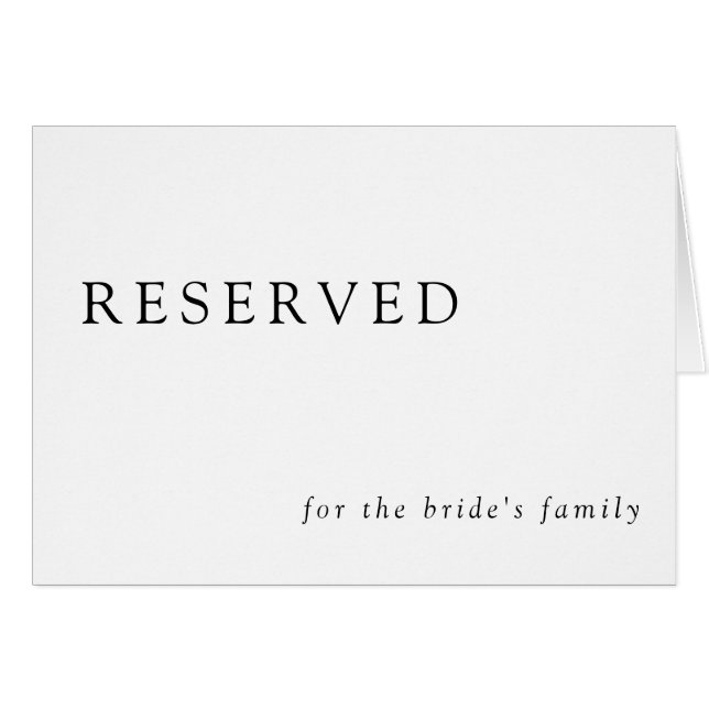 Boda mínimo Reservado Elegante Simple (Anverso (Horizontal))