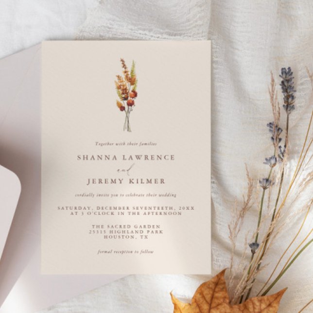 Boda Mínimo Rústico De Otoño Elegante | Invitación (Available for print and instant digital download!)