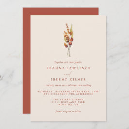 Boda Mínimo Rústico De Otoño Elegante | Invitación