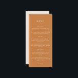 Boda Mínimo Rústico Elegante Floral | Menú<br><div class="desc">La elegante y rústica colección de bodas del Delicate Bloom Paperie incluye ramos de flores de otoño y sorprendentes colores con temática de otoño. Personalice este menú boda con sus entrantes,  platos principales y postres. Esta versión presenta nuestros principales elementos de diseño,  invertidos para mayor contraste.</div>