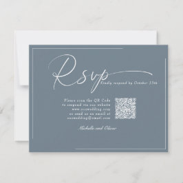 Boda moderna clásica caligrafía código QR RSVP