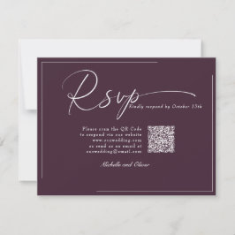 Boda moderna clásica caligrafía código QR RSVP