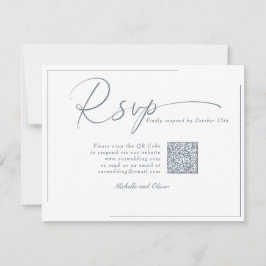 Boda moderna clásica caligrafía código QR RSVP
