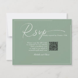 Boda moderna clásica caligrafía código QR RSVP
