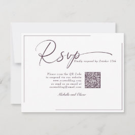 Boda moderna clásica caligrafía código QR RSVP