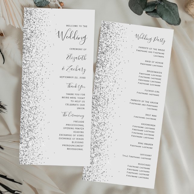 Boda moderna con borde de brillo plateado gris pál (Subido por el creador)