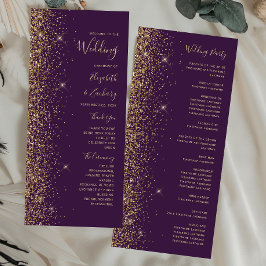 Boda moderna con brillo dorado y púrpura oscuro