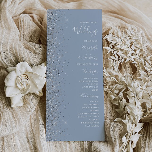 Boda moderna con brillo plateado azul polvoriento (Subido por el creador)