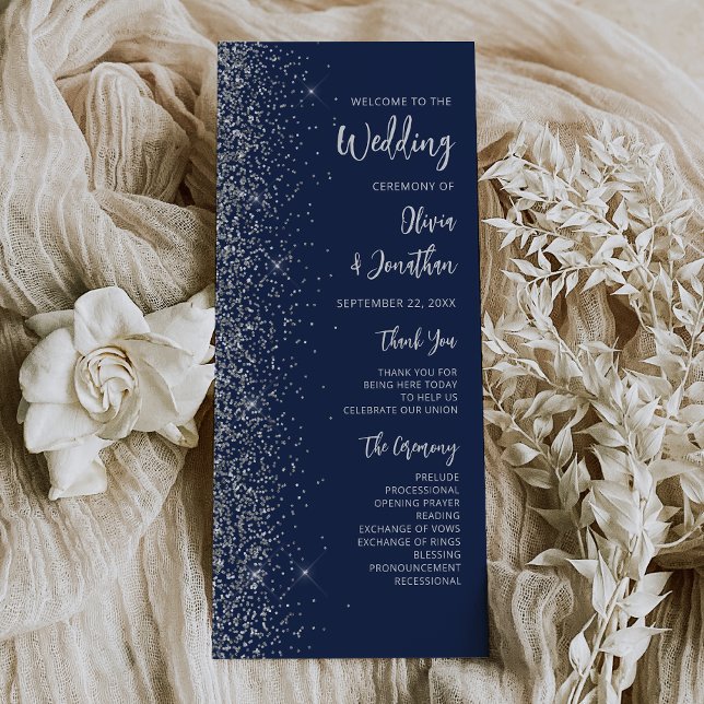 Boda moderna con letra plateada y brillo azul mari (Subido por el creador)